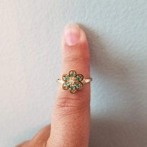 14k Gold Ring with Emeralds